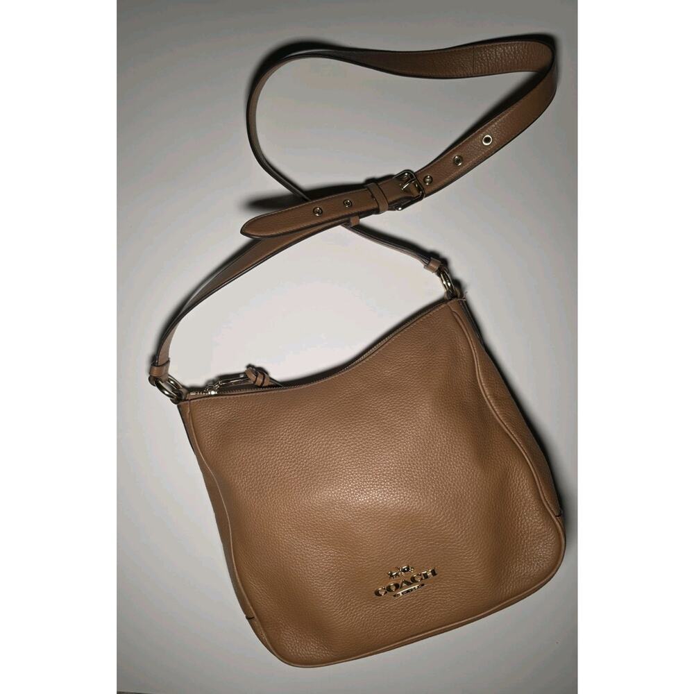 Coach Ellie Refined Pebble Leather File ShoulderBag/Crossbody Light Saddle